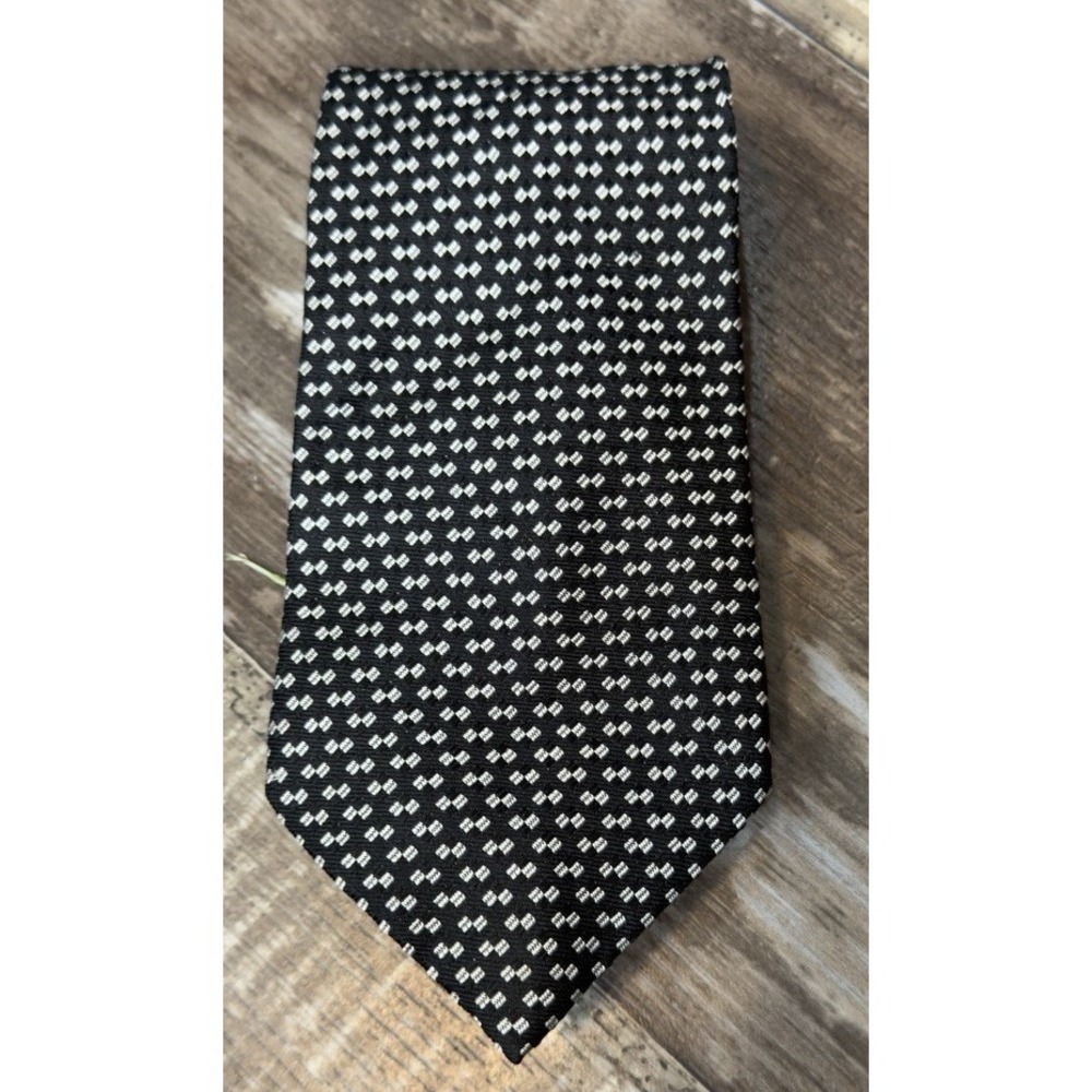 Lauren Ralph Lauren Men's Tie Black White Geometric Pattern Classic Necktie